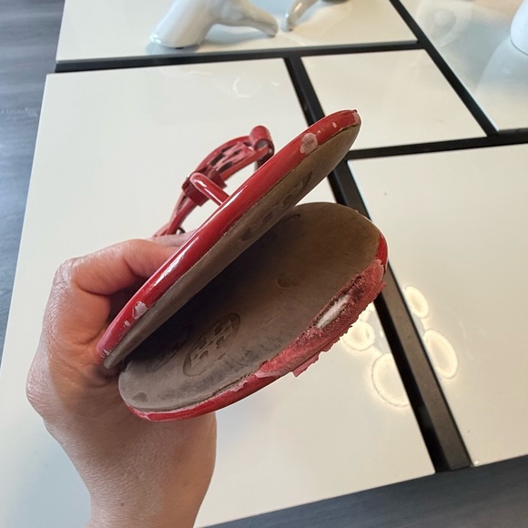 Tory Burch Miller Patent Leather Sandals - Poppy Red - Size 10.5M - Picture 4 of 10